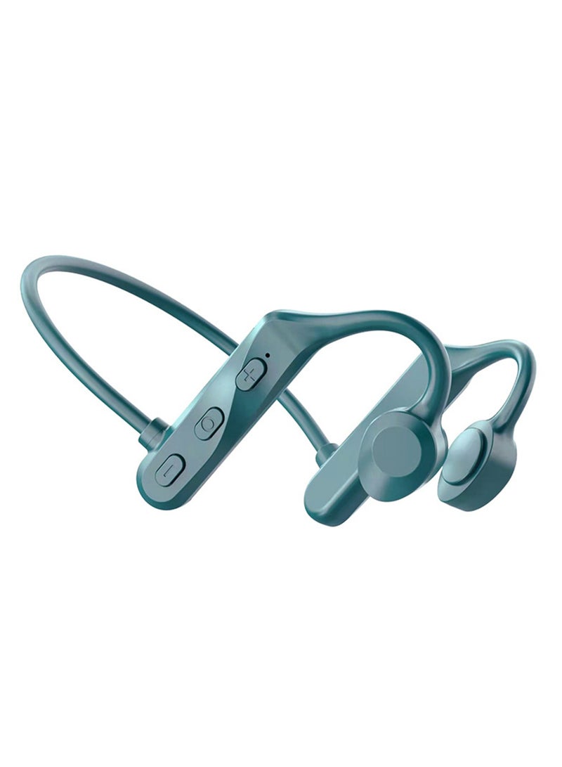 Wireless Bluetooth Headphones, 5.2 Stereo Sound with Digital Display and Long Battery Life, Suitable for Sports, Bone Conduction Headphones (Green) - Image 1